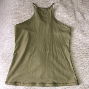 BuffBunny Davina High Neck army green tank top